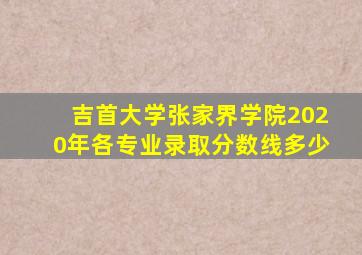 吉首大学张家界学院2020年各专业录取分数线多少