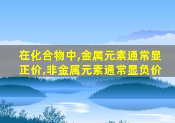 在化合物中,金属元素通常显正价,非金属元素通常显负价