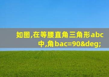 如图,在等腰直角三角形abc中,角bac=90°