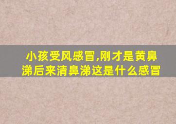 小孩受风感冒,刚才是黄鼻涕后来清鼻涕这是什么感冒