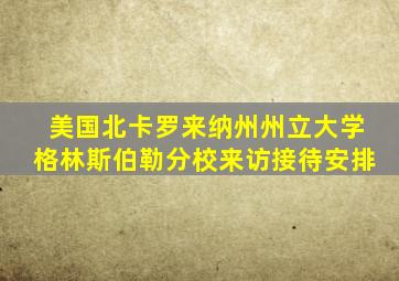 美国北卡罗来纳州州立大学格林斯伯勒分校来访接待安排